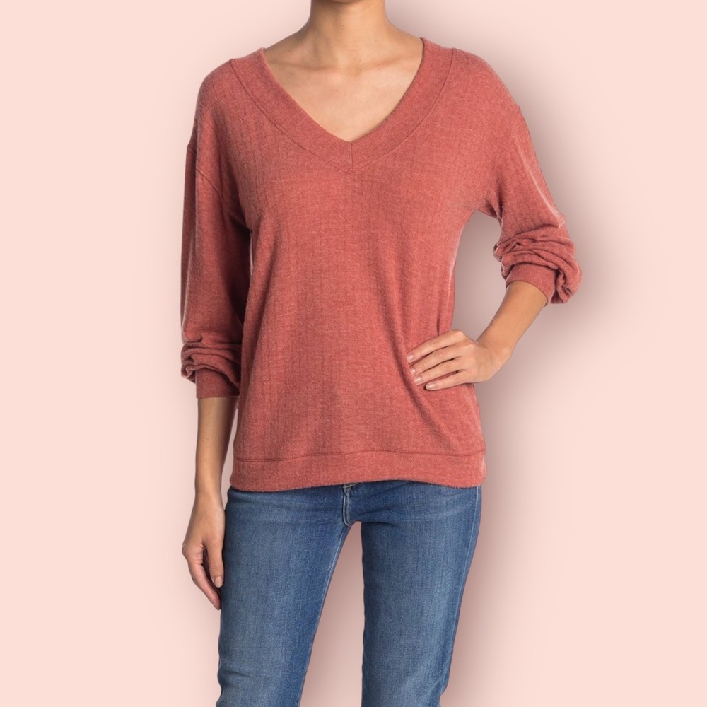 PST Project Social T V-Neck Knit Sweater Sz S
